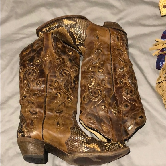 Python skin corral boots - Picture 2 of 4